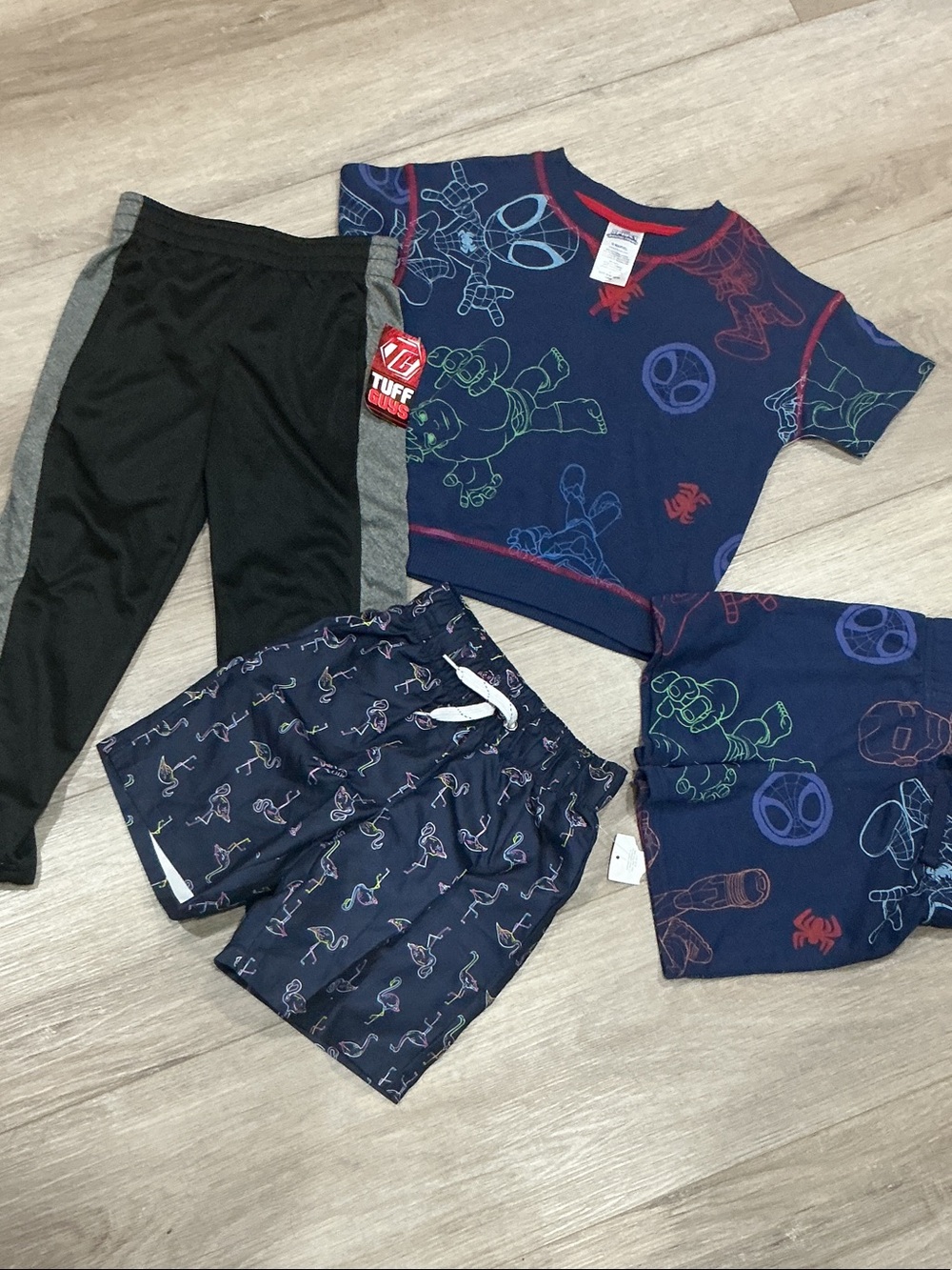 Kids Navy Blue Spider-Print Pajama Set